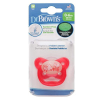 Dr. Brown's PreVent Glow in the Dark Butterfly Pacifier, Stage 1 Pink, 1-Pack | PV11007-ES
