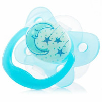 Dr. Brown's PreVent Glow in the Dark BUTTERFLY SHIELD Pacifier - Stage 2 * 6-12M - Blue (Moon  & Stars) | PV21008-ES