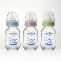 Glass body Arc baby feeding bottle