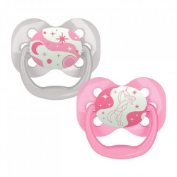 Dr. Brown's Dr. Brown’s Advantage Pacifiers, Stage 1, Glow in the Dark, Pink, 2-Pack | PA12003- INTL