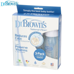 Dr. Brown's 4 oz / 120 ml PP Narrow-Neck Baby Bottle, 3-Pack | 180-P3