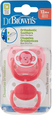 Dr. Brown's Orthodontic Soother Pink Size 3 (12+ mths), 2-Pack | 983-SPX