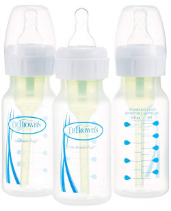 Dr. Brown's PP Narrow-Neck "Options" Starter Kit (2x 8 oz/250 ml bottles, 1x 4 oz/120 ml bottle, 2x L2 Nipples, 1x Cleaning Brush) | SB03005-P3 :