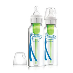 Dr. Brown's 8 oz/250 mL Options+ Glass Narrow Baby Bottles, 2-Pack | SB82023-P2