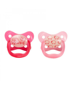 Dr. Brown's PreVent Glow in the Dark Butterfly Pacifier, Stage 1 Pink, 2-Pack | PV12007-P4