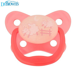 Dr. Brown's PreVent Glow in the Dark Butterfly Pacifier, Stage 1 Pink, 1-Pack | PV11007-ES