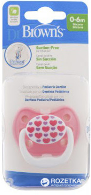 Dr. Brown's PreVent CLASSIC SHIELD Pacifier - Stage 1 * 0-6M - Pink, 1-Pack | PV11308-GBX