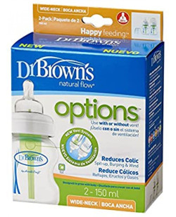 Dr. Brown's 9 oz / 270 ml PP Wide-Neck "Options" Baby Bottle, 2-Pack | WB92005-ESX