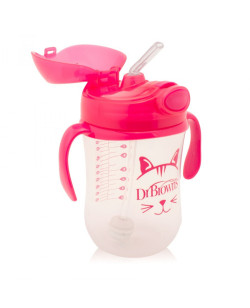 Dr. Brown's 9 oz/270 ml Baby's First Straw Cup, Pink (6m+) | TC91011-INTL