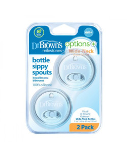 Dr. Brown's Wide-Neck Options+ Bottle Sippy Spout, 2-Pack | WR200-P4