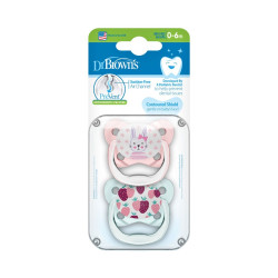 Dr. Brown's Prevent Butterfly Pacifier Stage 2 Pink 2-Pack | PV22301-P4