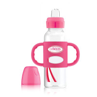 Dr. Brown's 8 oz/250 ml PP N Sippy Spout Bottle w/ Silicone Handles, Pink, Single | SB81057-P3
