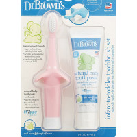 Dr. Brown's Infant-to-Toddler Toothbrush, Toothpaste Combo Pack, Pink | HG023-P4
