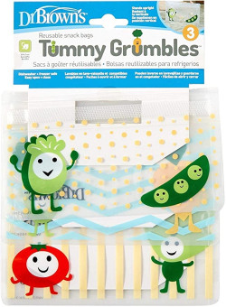 Dr. Brown's Tummy Grumbles Reusable Snack Bags, 3-pack | AC067-P2