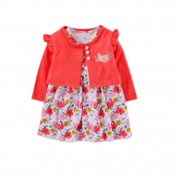2 pieces Frock set with Cardigan for Baby