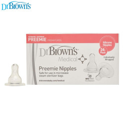 Dr. Brown's SN Preemie Nipple Bulk, 24-Pack (individually wrapped) | SN011-MED