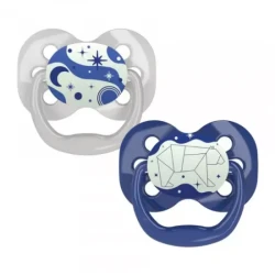 Dr. Brown's Dr. Brown’s Advantage Pacifiers, Stage 1, Glow in the Dark, Blue, 2-Pack | PA12004- INTL