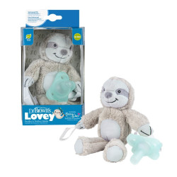 Dr. Brown's Sloth Lovey with Aqua One-Piece Pacifier | AC211