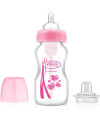 Dr. Brown's 9 oz / 270 ml PP Wide-Neck "Options" Transition Bottle w/ Sippy Spout - Pink, 1-Pack | WB9191-P3
