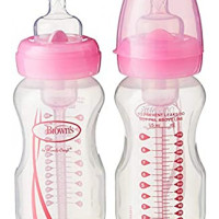 Dr. Brown's 9 oz / 270 ml PP Wide-Neck "Options" Baby Bottle - Pink, 2-Pack | WB92305-ESX