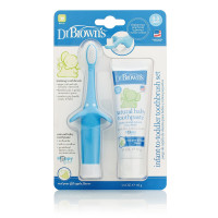 Dr. Brown's Infant Toothbrush, Toothpaste Combo Pack Elephant, Blue | HG024-P4