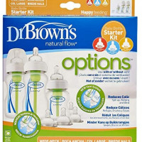 Dr. Brown's PP Wide-Neck "Options" Baby Bottle Starter Kit (2x 9 oz/270 ml bottles, 1x 5 oz/150 ml bottles, 2x L2 Nipples, 2x L3 Nipples, 2x Cleaning Brushes) | WB03006-INTLX