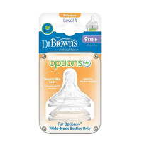 Dr. Brown's Level 3 Silicone Wide-Neck "Options" Nipple, 2-Pack | 382-INTL