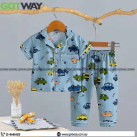 Cartoon Car printed baby Night Suit set