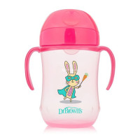 Dr. Brown's 9oz/270ml Soft-Spout Toddler Cup, Pink Superhero (9m+) | TC91024-INTL