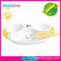 Plastic baby plate set with spoon and fork | D6311