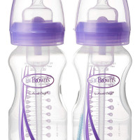 Dr. Brown's 9 oz / 270 ml PP Wide-Neck "Options" Baby Bottle - Purple, 2-Pack | WB92505-ESX