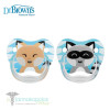 Dr. Brown's PreVent PRINTED SHIELD Pacifier - Stage 1 * 0-6M - Boy Animal Faces (Raccoon & Fox), 2-Pack | PV12015-ES