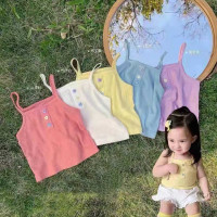 Crop tops with button for baby girl