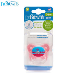 Dr. Brown's PreVent Contoured SHIELD Pacifier - Stage 1 * 0-6M - Pink, 1-Pack | PV11307-ES