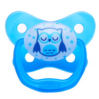 Dr. Brown's PreVent Glow in the Dark BUTTERFLY SHIELD Pacifier - Stage 3 * 12M+ - Blue (Sleepy Owl) | PV31008-ES