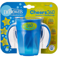 Dr. Brown's Cheers 360 Cup with Handles, 7 oz/200 ml, Blue | TC71004-INTL