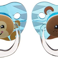 Dr. Brown's PreVent PRINTED SHIELD Pacifier - Stage 2 * 6-12M - Boy Animal Faces (Bear & Monkey), 2-Pack | PV22015-ES