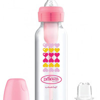 Dr. Brown's 8 oz / 250 ml PP Narrow-Neck "Options" Transition Bottle w/ Sippy Spout - Pink, 1- Pack | SB8191-P3