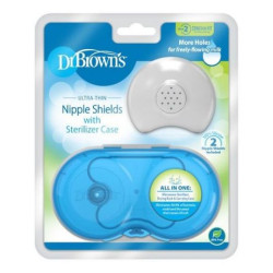 Dr. Brown's Nipples Sheild 2 Pk with Sterlizer Case, Size 1 | BF017