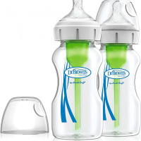 Dr. Brown's 9 oz/270 ml Options+ Wide-Neck Bottle, Glass, 2-Pack | WB92700-P2