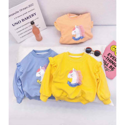 Unicorn Print Summer Sweatshirt for Baby Girl